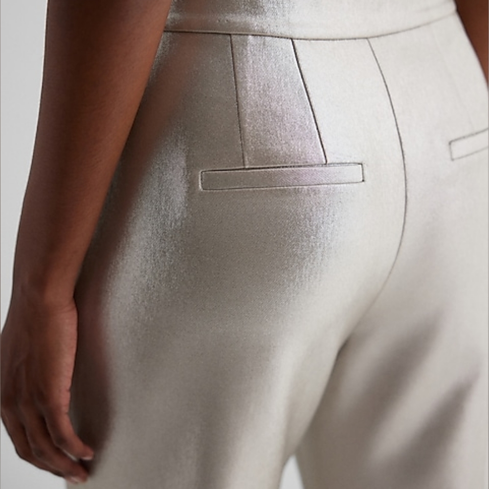 EXPRESS: Editor High Waisted Metallic Trouser Fla… - image 4